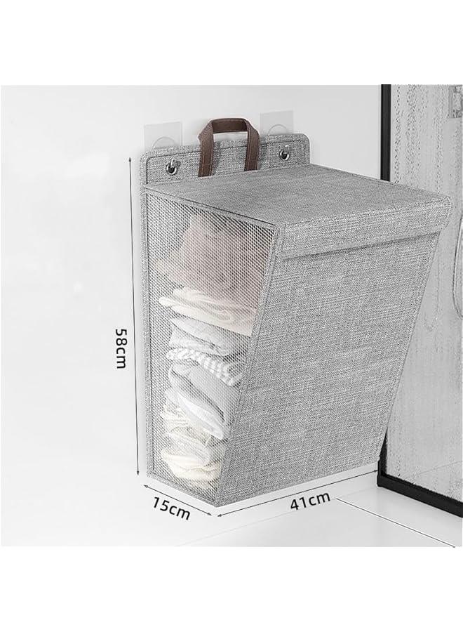 MIXDE Laundry Basket Clothes Hamper, Foldable Storage Basket,Collapsible Clothes Washing Laundry Hamper,Oxford Fabric Dirty Clothes Storage Basket with Carry Handle - Image 3