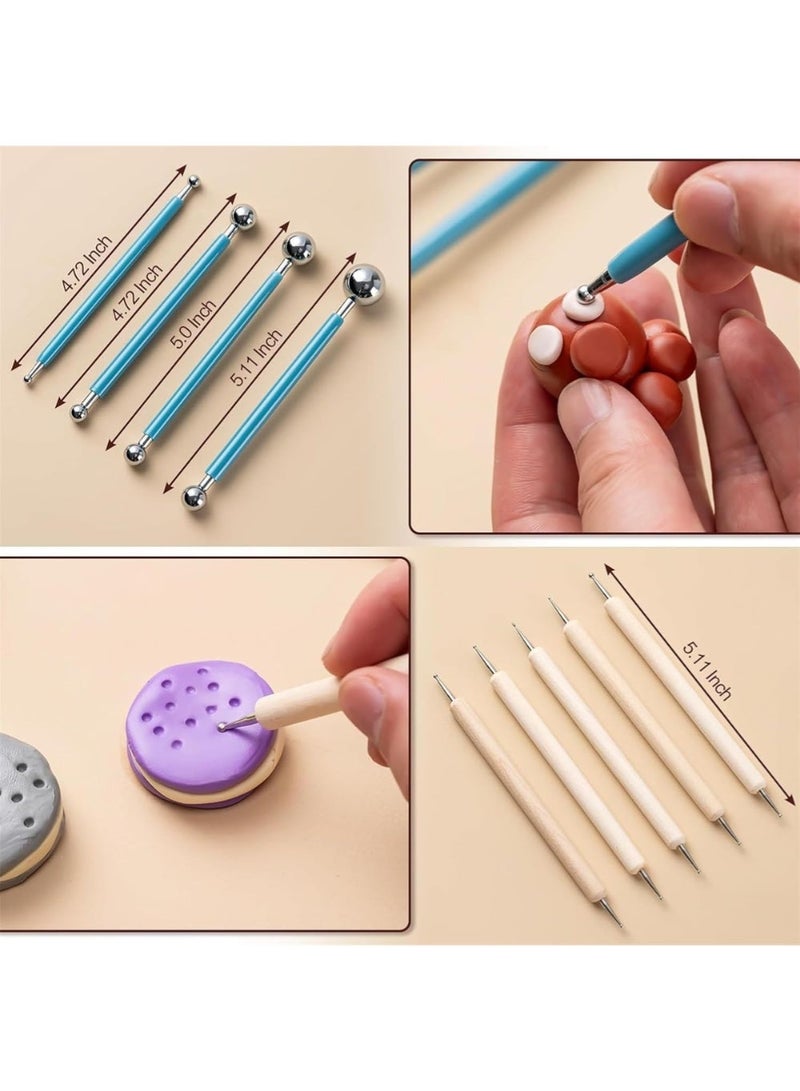 LIMOS Clay Tools Kit, 25 PCS Pottery Tools, Practical Polymer Clay Sculpting Tools Kit, Air Dry Clay Tool Set for Adults &Kids, Baking, Carving, Drawing, Dotting, Molding, Painting - Image 3