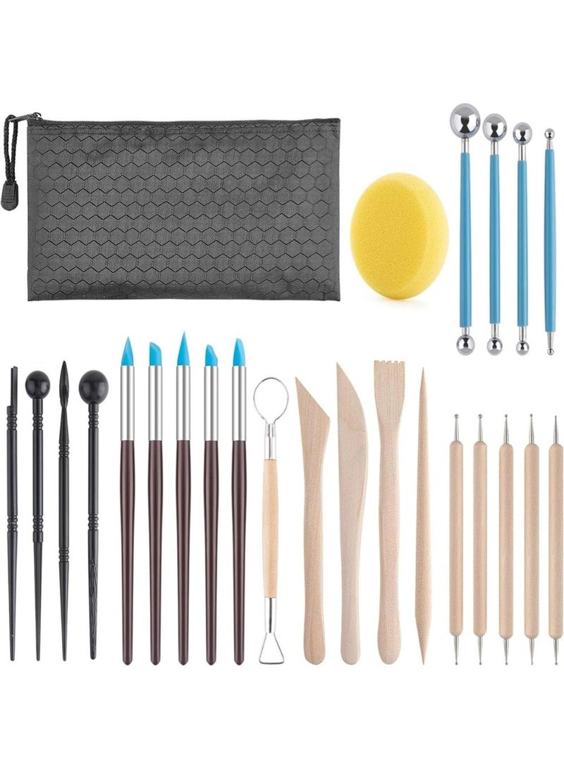 LIMOS Clay Tools Kit, 25 PCS Pottery Tools, Practical Polymer Clay Sculpting Tools Kit, Air Dry Clay Tool Set for Adults &Kids, Baking, Carving, Drawing, Dotting, Molding, Painting - Image 1
