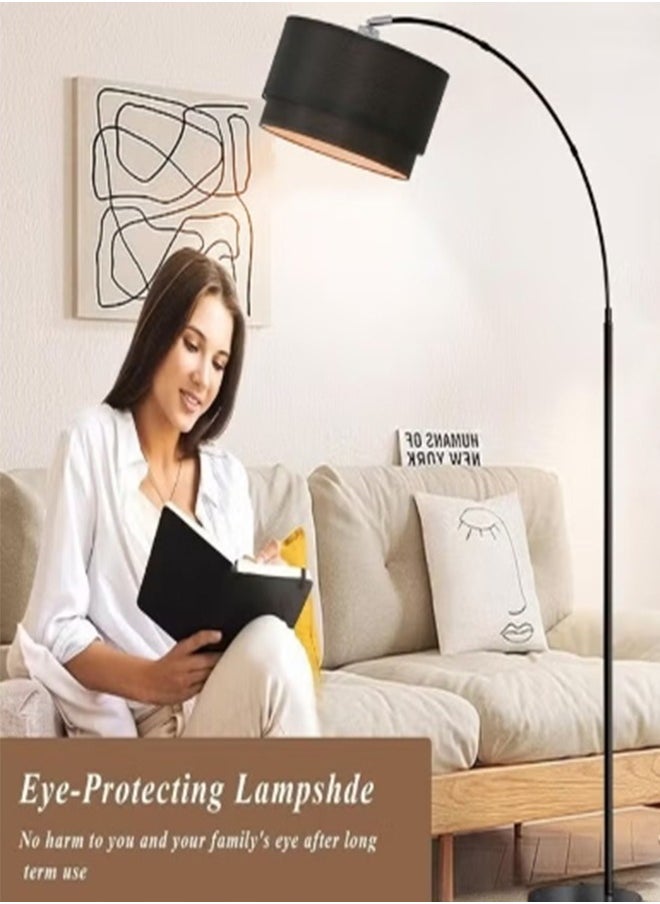Floor Lamp Modern Arc Tall Living Room-Stand Up Arching Drum Shade Large Corner Lamp for Dinning Bedrooms and Office Lighting with Remote Control and LED Bulb Black - pzsku/ZFE46FBA6165CFA990DDFZ/45/_/1732529367/3f0473ba-f541-4ea1-8bbe-8d838c20e28e