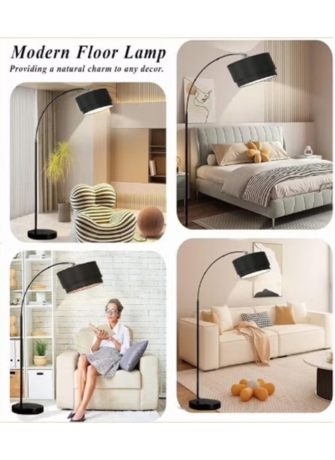 Floor Lamp Modern Arc Tall Living Room-Stand Up Arching Drum Shade Large Corner Lamp for Dinning Bedrooms and Office Lighting with Remote Control and LED Bulb Black - pzsku/ZFE46FBA6165CFA990DDFZ/45/_/1732529377/c241900a-b5f1-4a41-96fa-b4c0a5b8b8cb