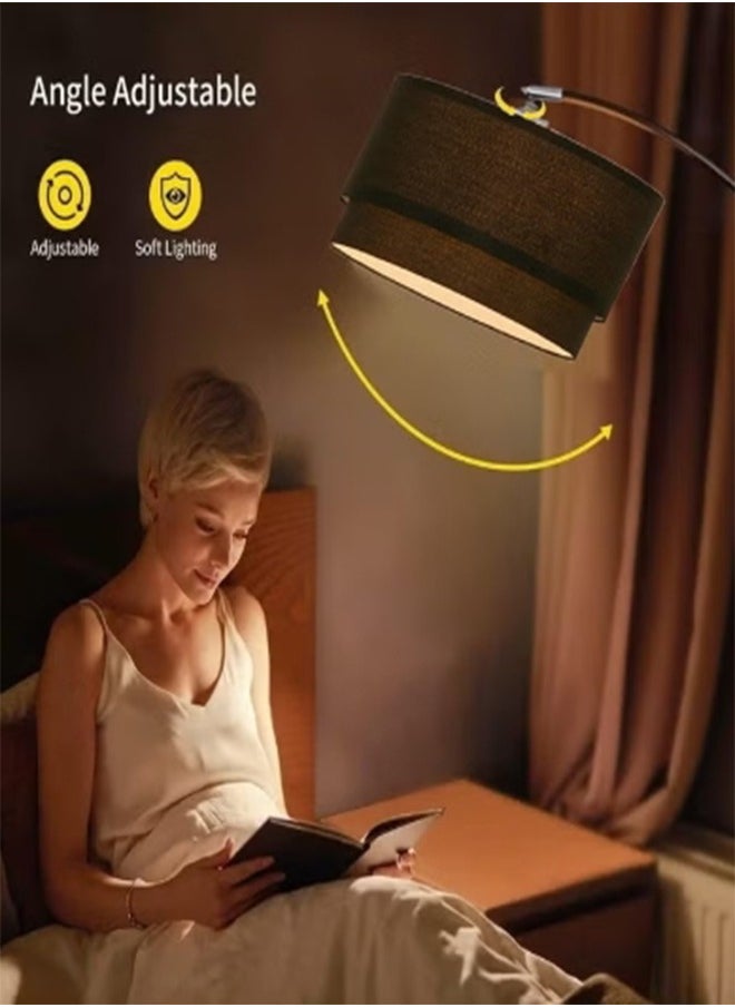 Floor Lamp Modern Arc Tall Living Room-Stand Up Arching Drum Shade Large Corner Lamp for Dinning Bedrooms and Office Lighting with Remote Control and LED Bulb Black - pzsku/ZFE46FBA6165CFA990DDFZ/45/_/1732529377/e4bcfa59-bf7c-4550-9a6b-c7454ea7bbd4
