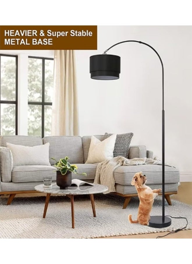 Floor Lamp Modern Arc Tall Living Room-Stand Up Arching Drum Shade Large Corner Lamp for Dinning Bedrooms and Office Lighting with Remote Control and LED Bulb Black - pzsku/ZFE46FBA6165CFA990DDFZ/45/_/1732529427/5db3dcdf-547a-4644-952e-97b4ec2044f5