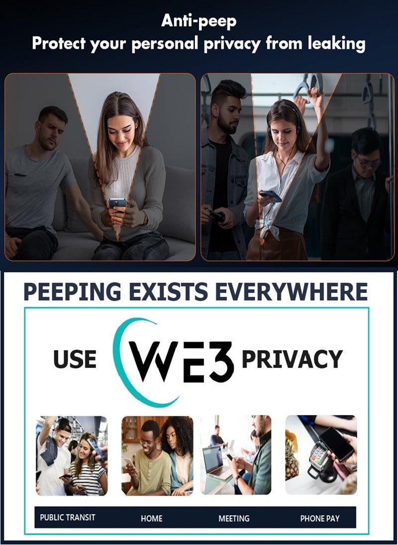 we3 2 Piece Tempered Glass Screen Protector Anti-Spy Privacy Designed For Xiaomi Redmi 12C Full Screen Coverage And Bubble Free - Image 5