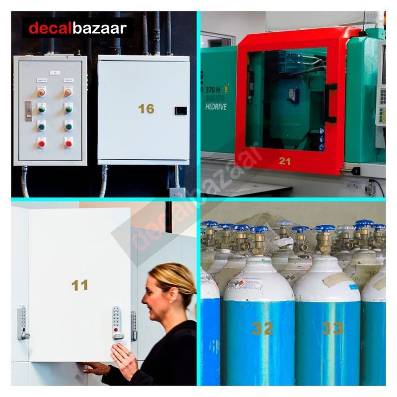 decalbazaar رقم لملصق زجاج السيارة اللامع 2 بوصة ذهبي (مجموعة 2) ، (رمز 20) - Image 4