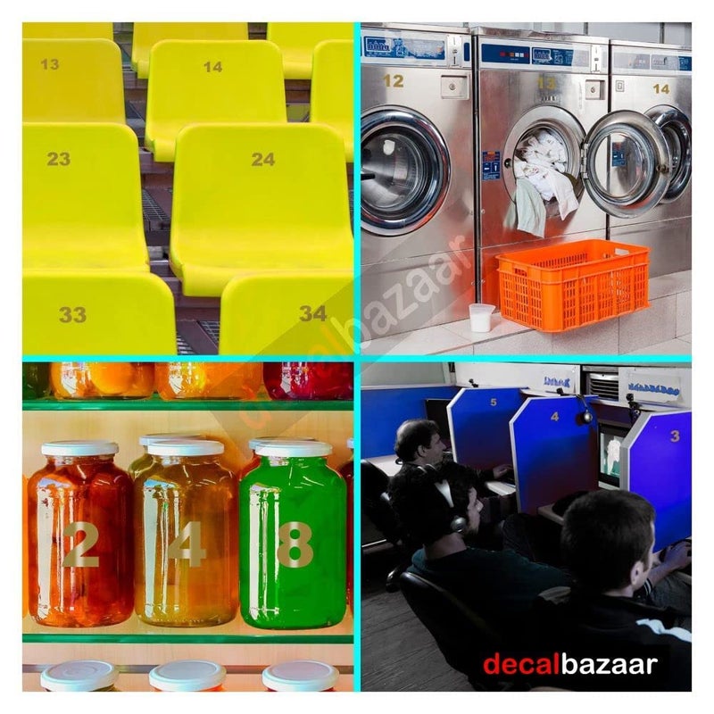 decalbazaar رقم لملصق زجاج السيارة اللامع 2 بوصة ذهبي (مجموعة 2) ، (رمز 20) - Image 3