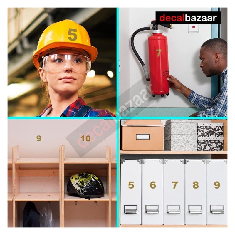 decalbazaar رقم لملصق زجاج السيارة اللامع 2 بوصة ذهبي (مجموعة 2) ، (رمز 20) - Image 5