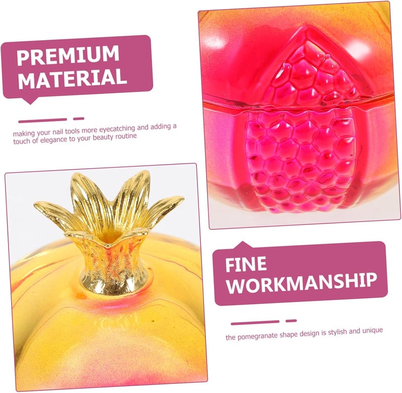 PRETYZOOM Nail Dappen Dish with Lid Elegant Pomegranate Design for Nail Art Mixing Multifunctional Container for Powders and Jewelry Storage - Image 3