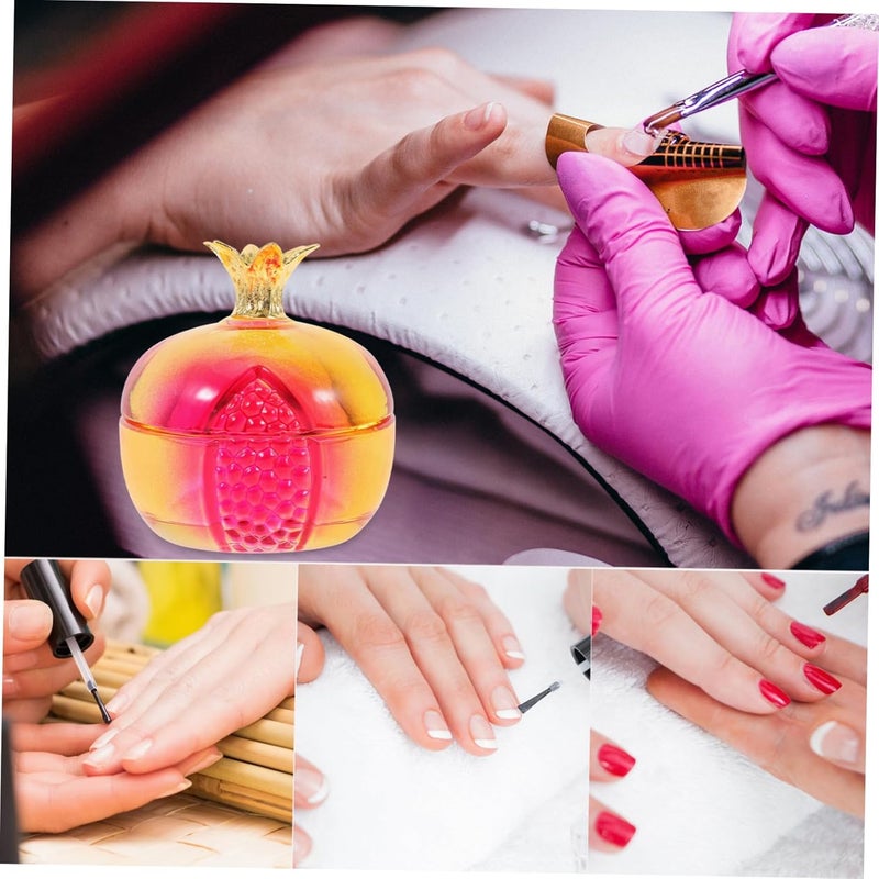 PRETYZOOM Nail Dappen Dish with Lid Elegant Pomegranate Design for Nail Art Mixing Multifunctional Container for Powders and Jewelry Storage - Image 4