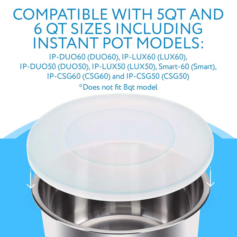 Impresa Compatible with 6 Qt Silicone Lid for Instant Pot - 5 and 6 Quart Inner Pot Cover for Instapot - Insta Pot Cooker Accessories for IP DUO60 and Many More Models - Image 3
