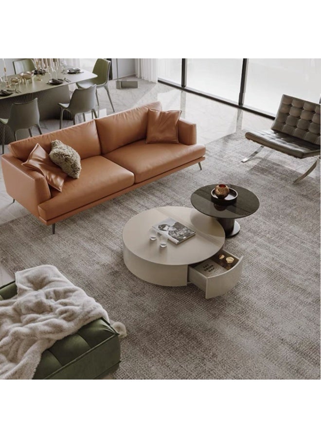 Baytonia Priyanka Modern Coffee Table 80x60 cm - Beige and Black - Image 4