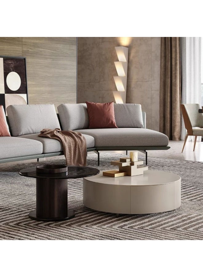 Baytonia Priyanka Modern Coffee Table 80x60 cm - Beige and Black - Image 3