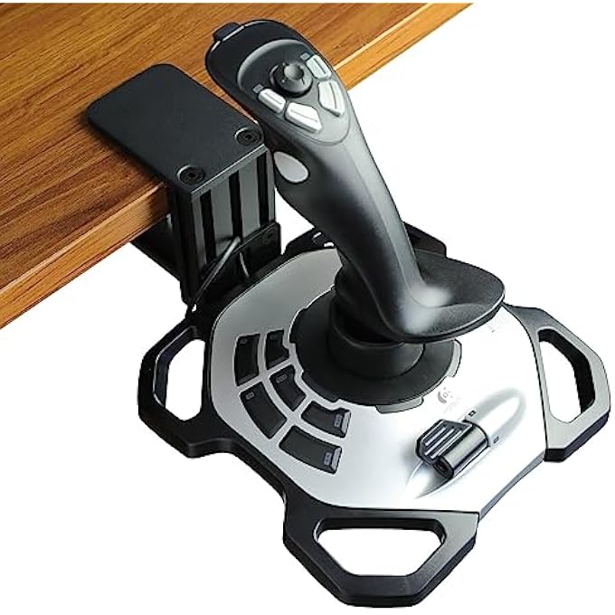rayihni THE DESK MOUNT FOR FLIGHT SIM JOYSTICK - COMPATIBLE WITH LOGITECH G EXTREME 3D PRO JOYSTICK FOR WINDOWS, ADJUSTABLE DURABLE METAL HOLDER FOR HOTAS GAMING