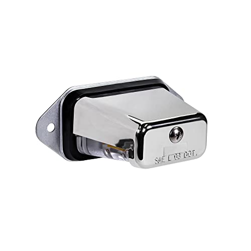 ONLINE LED STORE TRUE MODS Chrome Boat Trailer LED License Plate Light [Surface Mount] [DOT FMVSS 108] [SAE L] [Waterproof] [12V DC] Universal Submersible Tag Lamp for Auto Work Utility Flatbed Dump Box Semi Truck RV - Image 1
