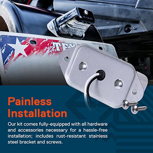 ONLINE LED STORE TRUE MODS Chrome Boat Trailer LED License Plate Light [Surface Mount] [DOT FMVSS 108] [SAE L] [Waterproof] [12V DC] Universal Submersible Tag Lamp for Auto Work Utility Flatbed Dump Box Semi Truck RV - Image 3