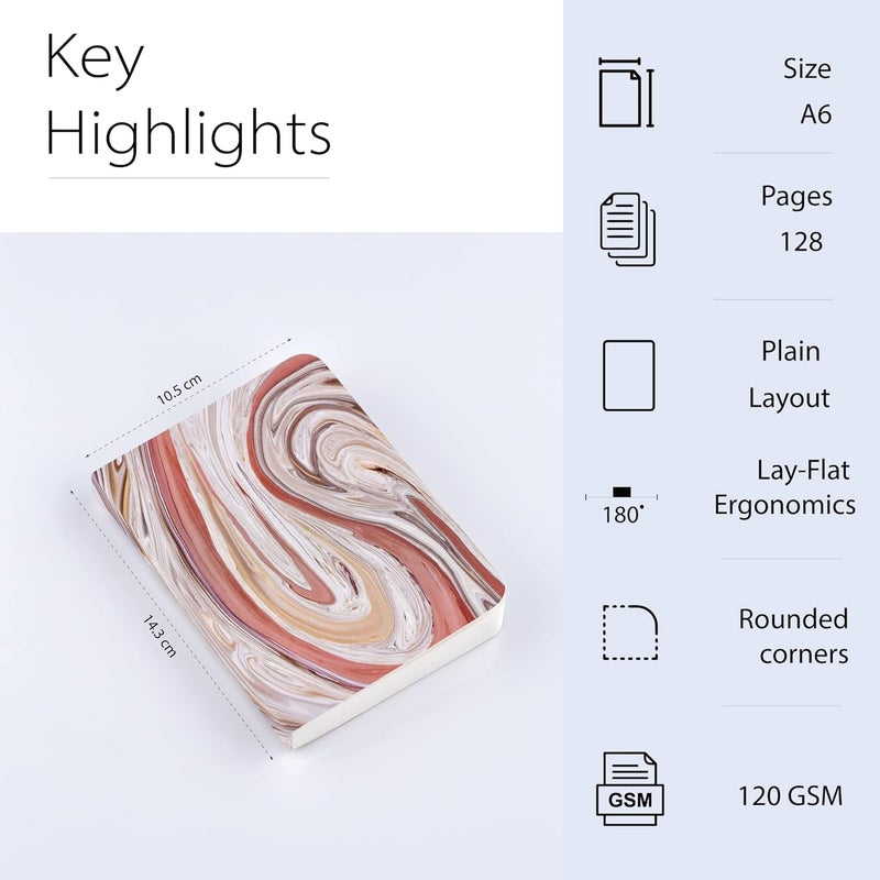 FACTOR NOTES دفتر رسم: بحجم جيب A6، سطح متوسط محبب 120 GSM (أصداف البحر) - Image 2