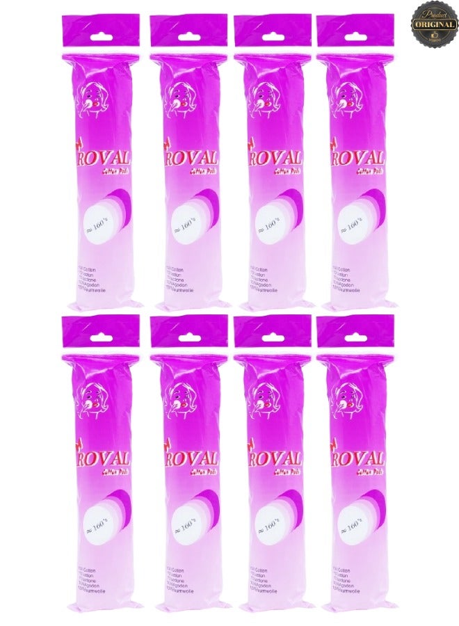 ROVAL 8 Pieces Cotton Pads 160 Pcs - Image 1