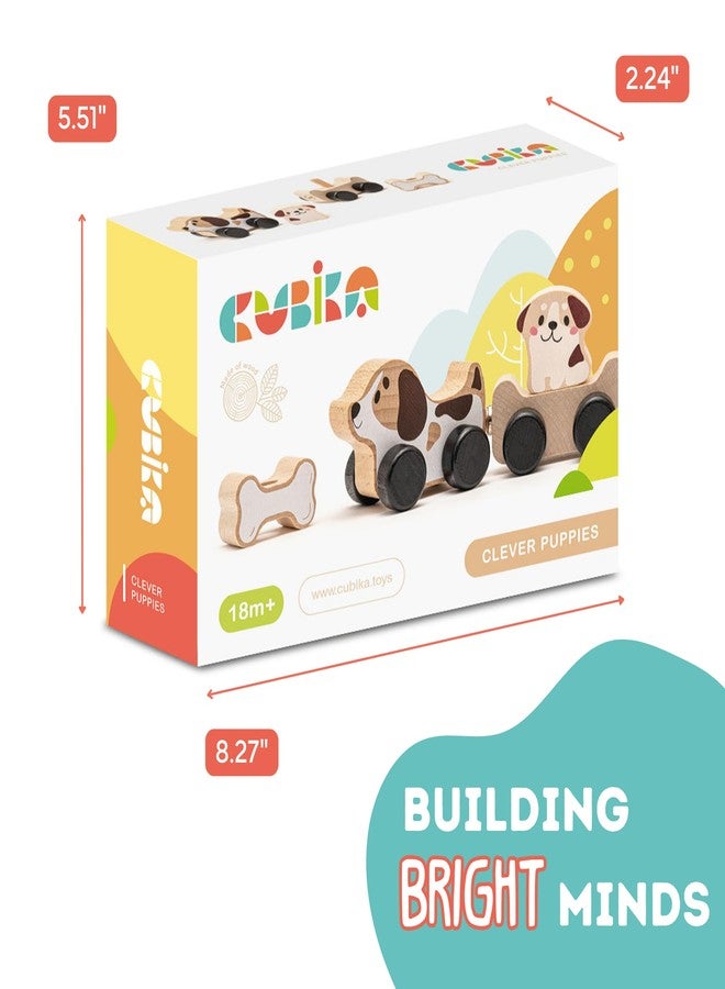 Cubika Wooden Clever Puppies Train Toy – Magnetic Dog-Themed Wood Toy Playset for Toddlers 18 Months+ – Montessori Toy for Fine Motor Skills and Imaginative Play - Image 4