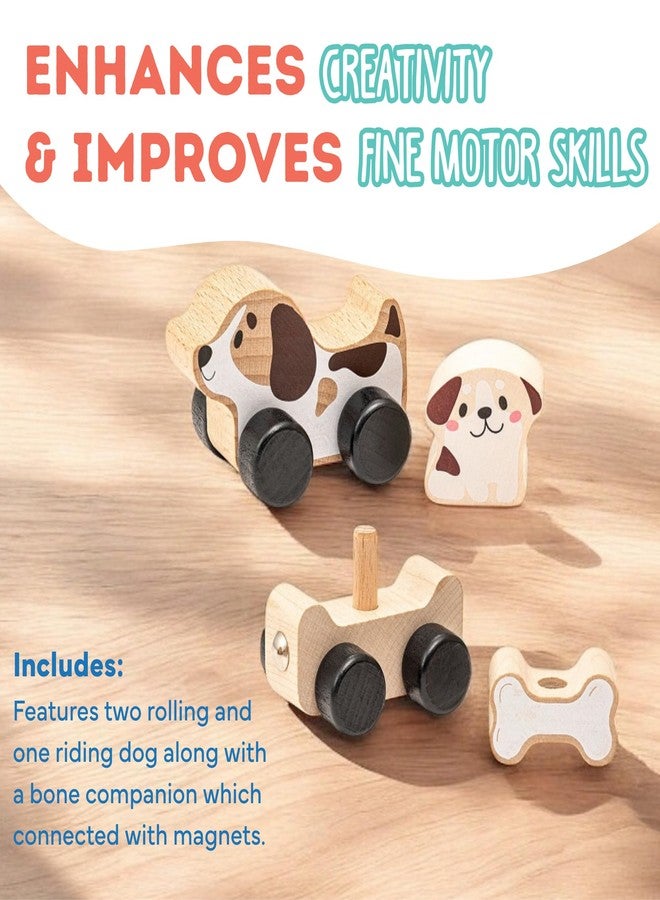 Cubika Wooden Clever Puppies Train Toy – Magnetic Dog-Themed Wood Toy Playset for Toddlers 18 Months+ – Montessori Toy for Fine Motor Skills and Imaginative Play - Image 5