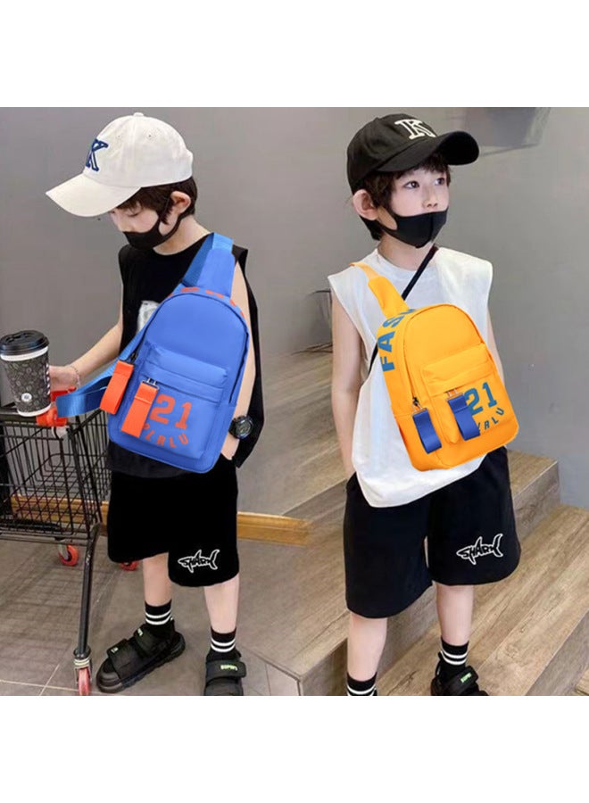Children's Chest Bag Boys' Cartoon Crossbody Bag Outdoor Travel Small Backpack Boys' Travel Shoulder Bag-Colour:Black  - Image 2