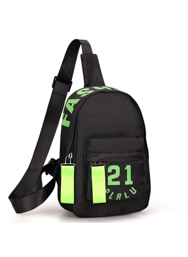 Children's Chest Bag Boys' Cartoon Crossbody Bag Outdoor Travel Small Backpack Boys' Travel Shoulder Bag-Colour:Black  - Image 1