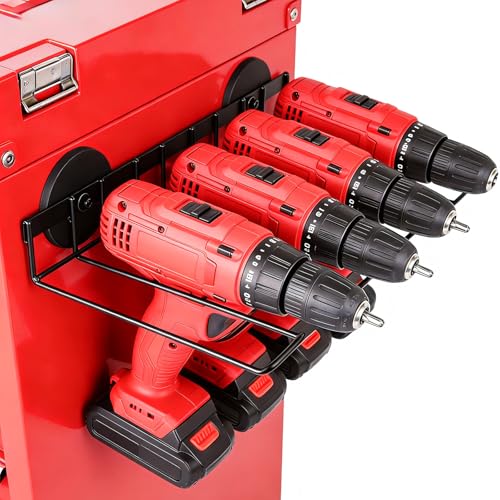 joaoxoko Heavy Duty Magnetic Power Tool Organizer,Drill Holder Wall Mount,50 lb Garage Storage Utility Storage Thickened Drill Rack for Dewalt Milwaukee Ryobi Cordless Tool - Image 1