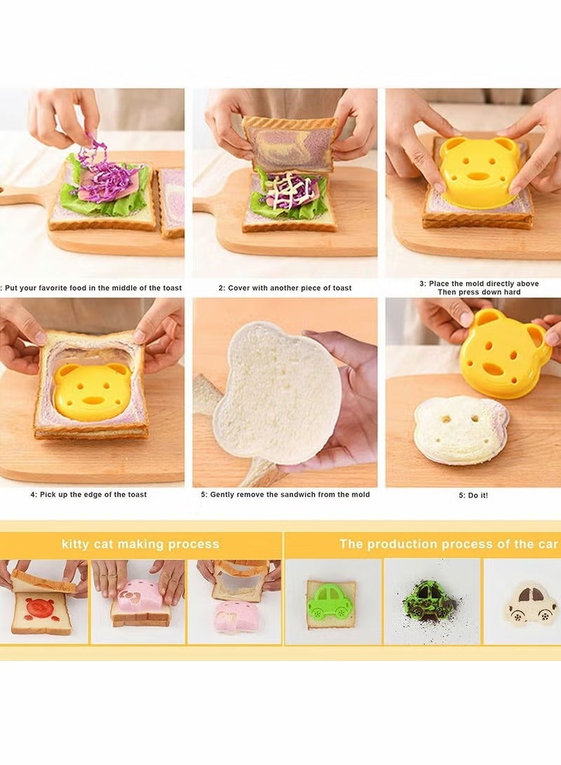 3 Pack Bear Shape Sandwich Cutter and Sealer, Uncrustable Sandwich Maker, Cut and Seal, Lunchbox and Bento Box - Image 5