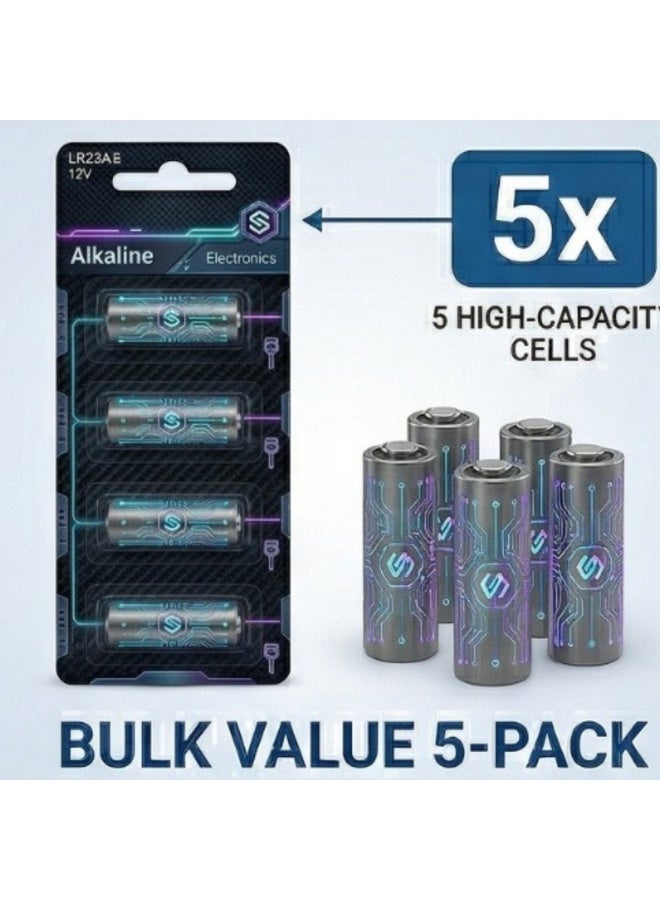 LR23 12V Alkaline Specialty Battery (5-Pack) - Long-Lasting Power for Car Key Fobs, Doorbells, and Security Systems - Image 4