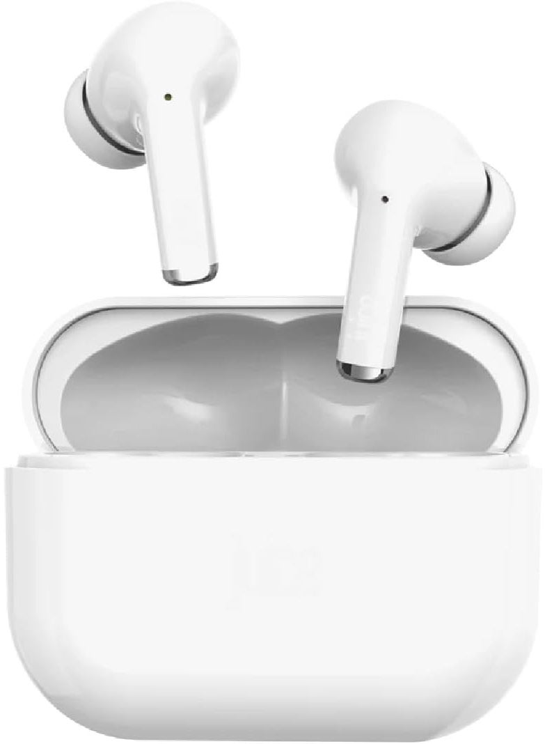 جوس سماعات أذن لاسلكية Juice®airphones Go True، مدة تشغيل تصل إلى 24 ساعة، علبة شحن لاسلكية، صوت غني وواضح وقوي، أزرار تحكم متعددة الوظائف تعمل باللمس، بلوتوث 5، مقاومة للماء بمعيار IPX4 - أبيض - Image 4