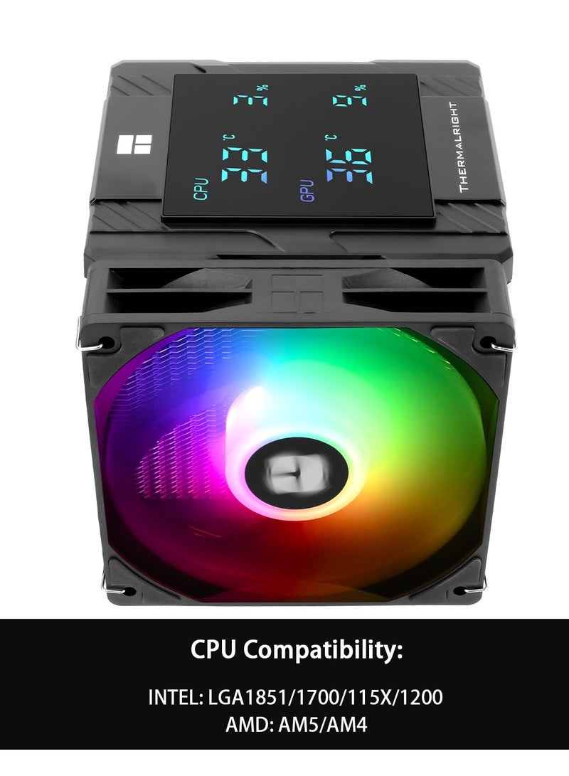 Thermalright Peerless Assassin 120 Digital ARGB Black CPU Cooler, Double Towers and Double Fans Cooling, CPU Air Cooler, Digital Screen Top Cover, for AM4/AM5,Intel LGA1851/1700/115X/1200 - Image 1