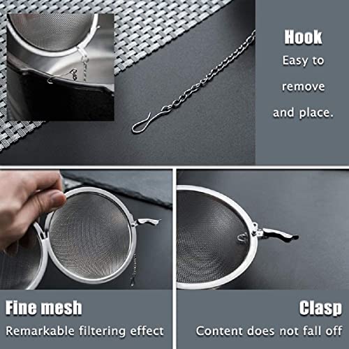HENIJ 1 PCS Tea Infuser, Stainless Steel Tea Strainer Food Grade Mesh Tea Filter for Loose Tea Leaf, Herbs or Spice (Small) - Image 5