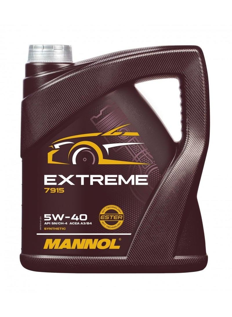 MANNOL 7915 Extreme (4L) Fully Synthetic Ester Engine Oil Sae 5W-40 API SN/CH-4 ACEA A3/B4 Imported From Germany 4 Litres For All Bikes and Cars - Image 1