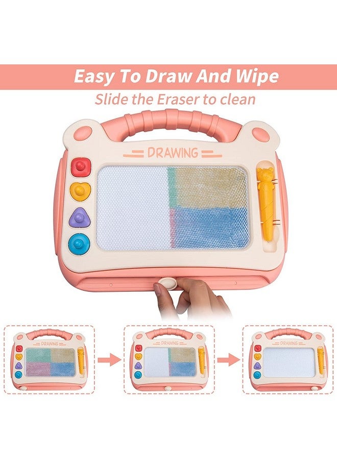 ويش كي لوحة رسم مغناطيسية قابلة للمسح 2 في 1 من البلاستيك من WISHKEY مقاس 30.2 × 23.5 سم للكتابة والرسم، ألعاب تعليمية ممتعة للأولاد والبنات (عبوة من قطعة واحدة باللون الوردي) - Image 3