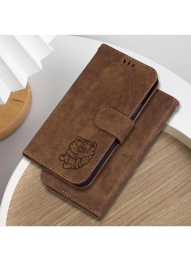 S-TOP Case For Honor Magic7 Little Tiger Embossed Leather Phone Case - Image 2