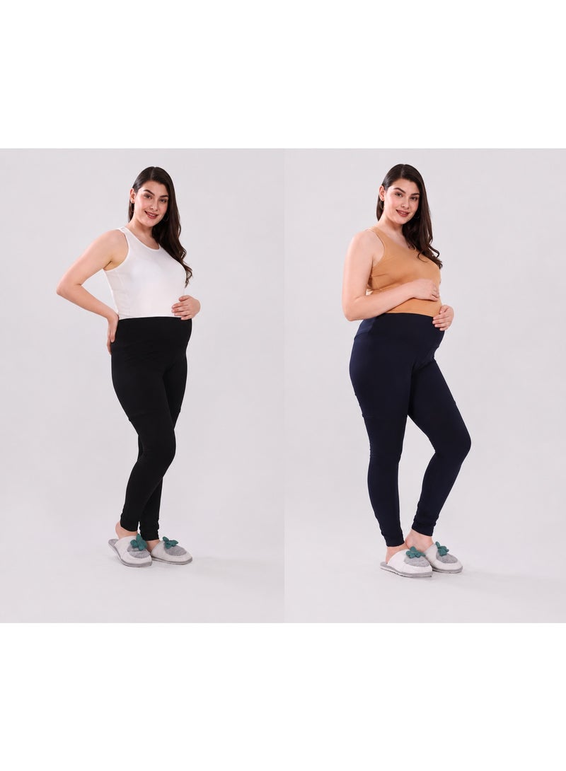 TUMMY High Waist Maternity Leggings for Women - Pack of 2 - Image 1
