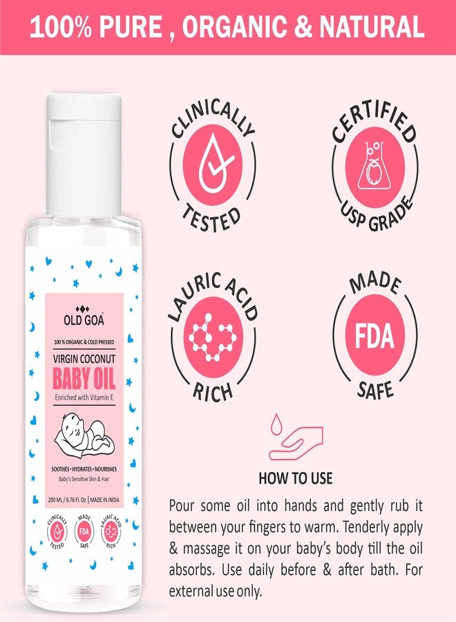 OLDGOA Organic Baby Massage Oil | Natural & Cold Pressed | For Faster Physical Growth, Stronger Bones, & Muscles | Baby's Sensitive Face, Skin, Body & Hair | All Skin Type | Baby Oil | 200ML - Image 3