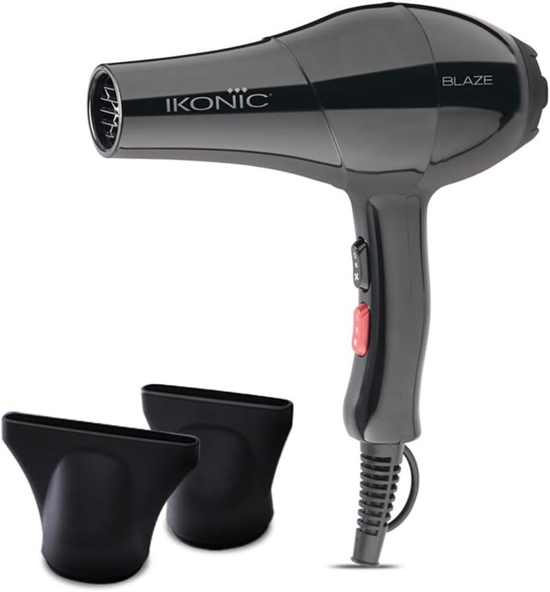 IKONIC Blaze Hair Dryer 1800W-2000W 3 Heat and 2 Speed Setting Combination Powerful AC Motor comes with 2 Interchangeable Nozzles, For All Hair Types - Image 1