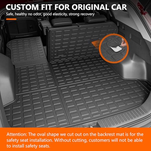 powoq Cargo Mat Compatible with 2023-2025 Kia Sportage Trunk Liner with Backrest Mat TPE Replacement for 2023-2025 Kia Sportage Accessories (Trunk Mat with Backrest Mat) - Image 2