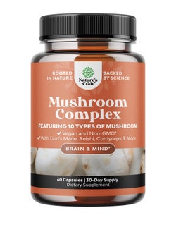 Natures Craft Mushroom Complex Nootropics Brain Support Supplement 
