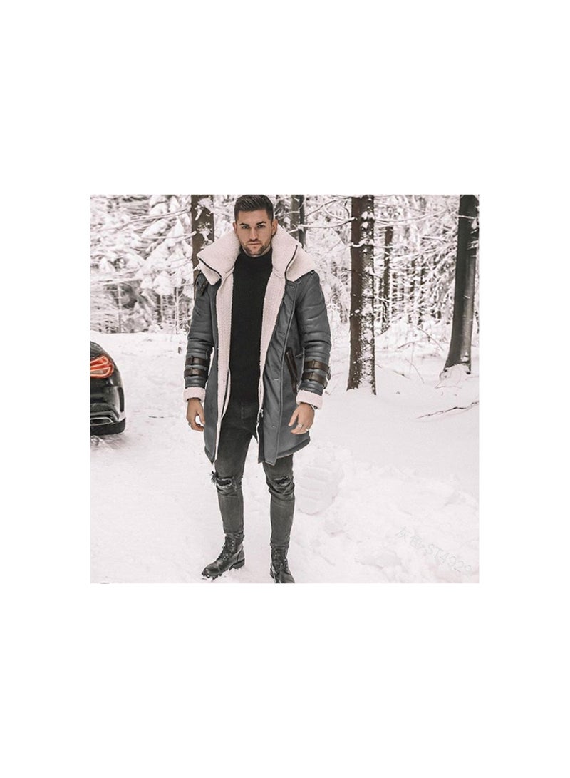 Squality Winter Long Coat Men Grey