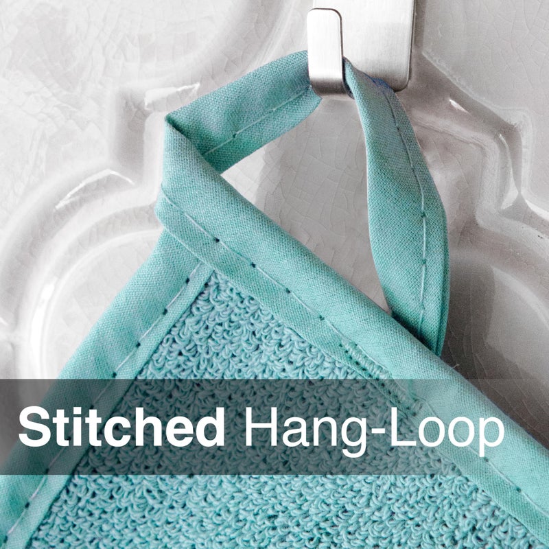 Ritz Terry Potholder & Hot Pad: Unparalleled Heat Resistant  Durable 100% Cotton - Ergonomically Designed for Optimal Grip - Easy-Care Machine Washable  Perfect for Your Kitchen - Dew  2-Pk - Image 4