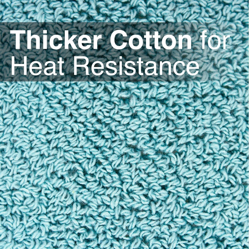 Ritz Terry Potholder & Hot Pad: Unparalleled Heat Resistant  Durable 100% Cotton - Ergonomically Designed for Optimal Grip - Easy-Care Machine Washable  Perfect for Your Kitchen - Dew  2-Pk - Image 3