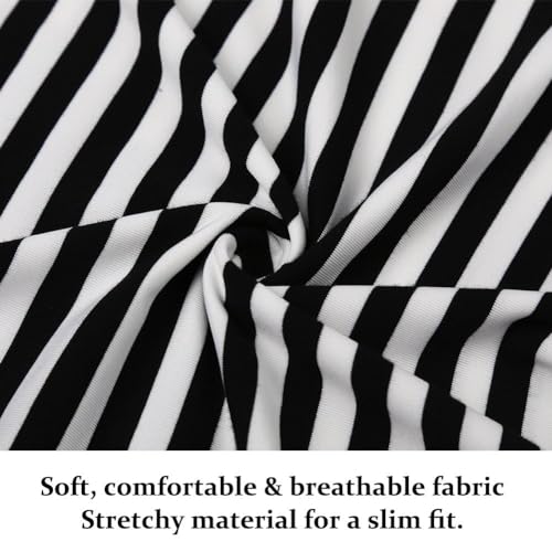 LilyCoco Striped Off The Shoulder Tops for Women Short Sleeve Sexy Fitted Pirate Shirt Stripe Medium - Image 5