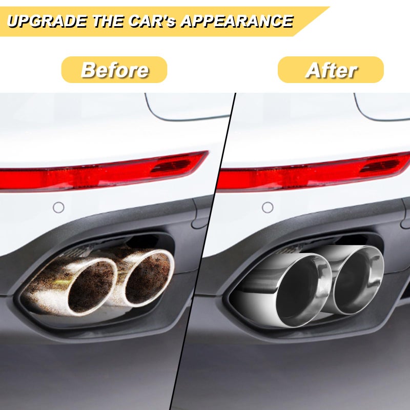 Vurkcy 3 inch Inlet Exhaust Tip, 6" Outlet 15" Overall Length Stainless Steel Exhaust Tail Pipe, Bolt-On, Rolled Edge, Slant Sleek Angle Cut, Polished Tailpipe, Silveryï»¿ - Image 5