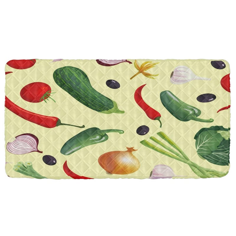 Vegetable Cot Sheet for Toddlers, Portable Toddler Travel Bed Sheet for Kids - Waterproof & Non-Slip Fitted Cover for Girls Boys, Soft Quilted Safety Padded Nap Mat, 25x 50 in - Image 2