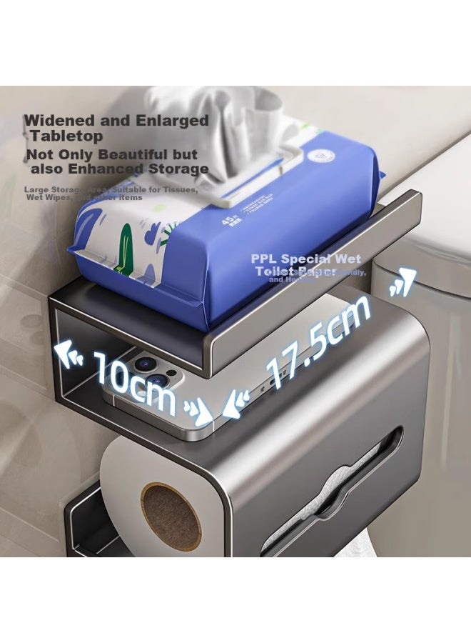 Muya Bathroom Toilet Paper Holder, Wall-mounted Roll Paper Rack, Toilet Tissue Box, Washroom No-drill Paper Towel Holder - Image 2