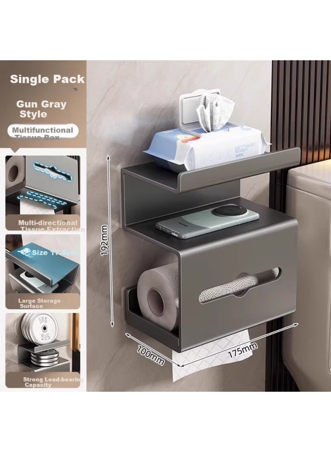 Muya Bathroom Toilet Paper Holder, Wall-mounted Roll Paper Rack, Toilet Tissue Box, Washroom No-drill Paper Towel Holder - Image 1