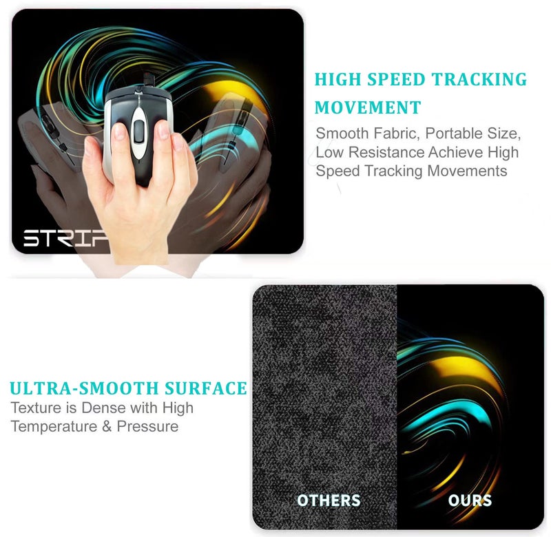 STRIFF Mpad Mouse Mat 230X190X3mm Gaming Mouse Pad, Non-Slip Rubber Base, Waterproof Surface, Premium-Textured, Compatible with Laser and Optical Mice(Universe Black) - Image 4
