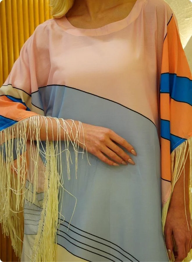 #Be  Pastel Geometric Print Kaftan Set for Women | Best Price UAE