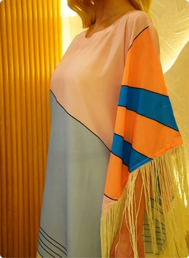 #Be  Pastel Geometric Print Kaftan Set for Women | Best Price UAE